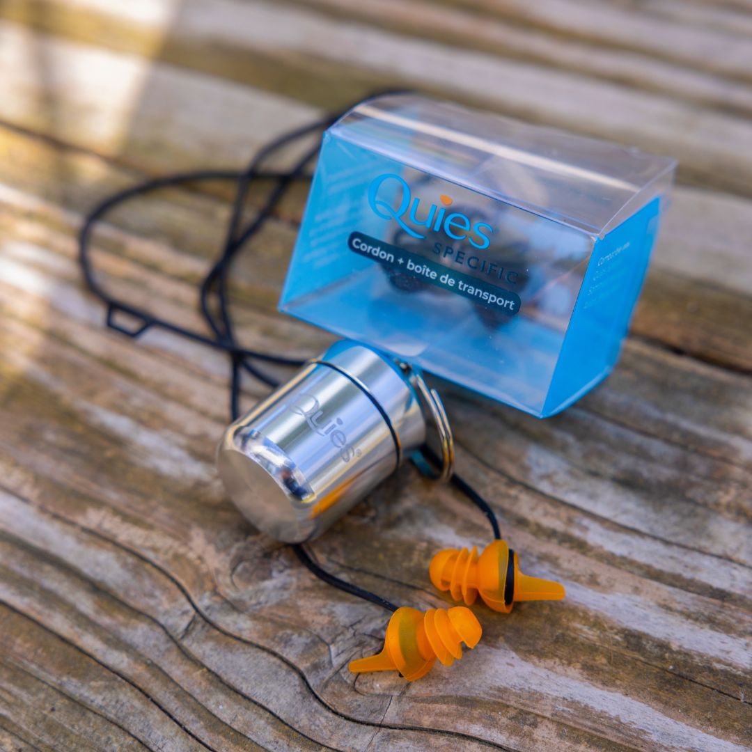 Kit Quies Specific avec cordon de maintien et étui de transport en inox