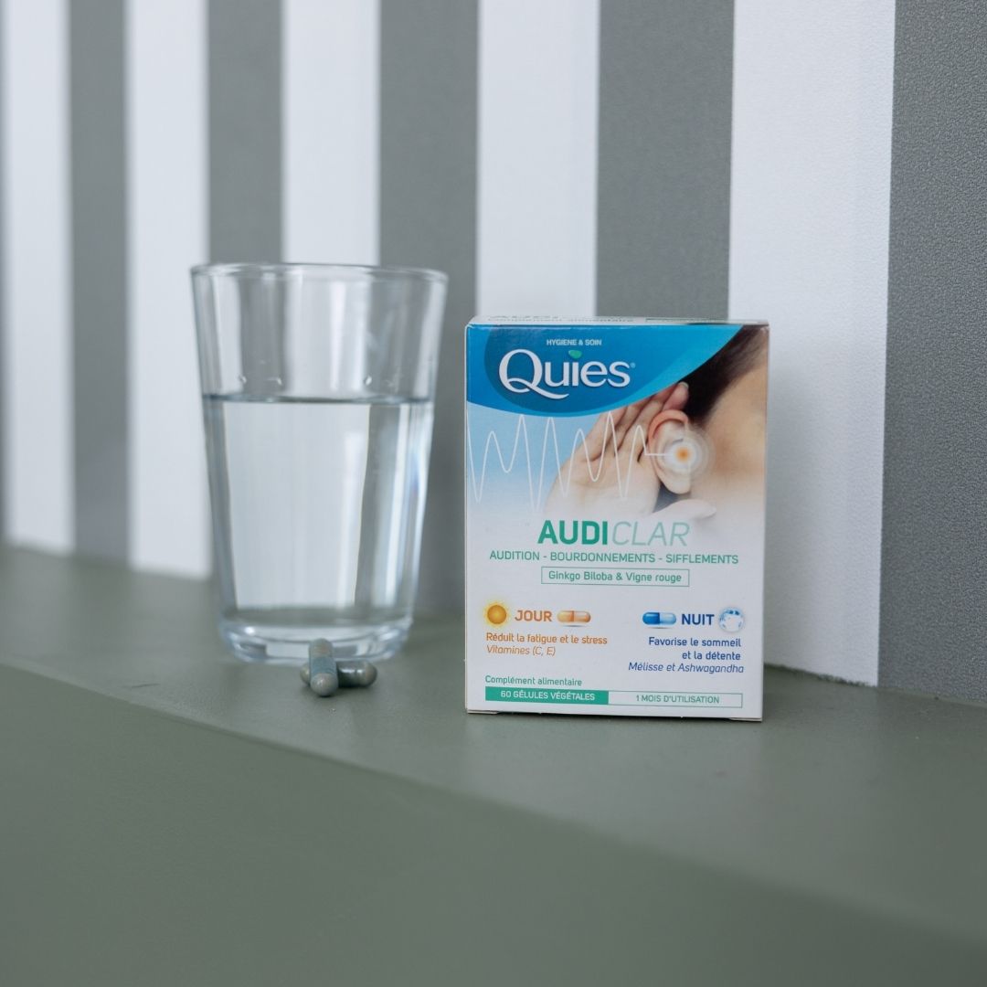 Packaging du complément alimentaire Audiclar Jour et Nuit