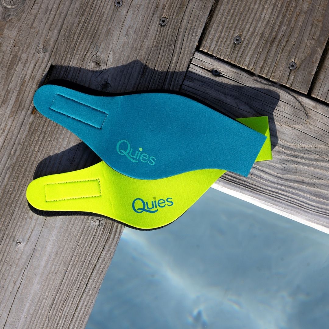 Packaging du bandeau Quies de protection des oreilles contre l'eau
