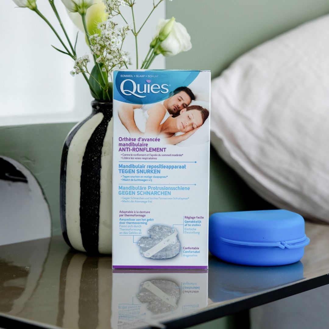 Packaging de l'orthèse d'avancée mandibulaire Quies Anti-Ronflement