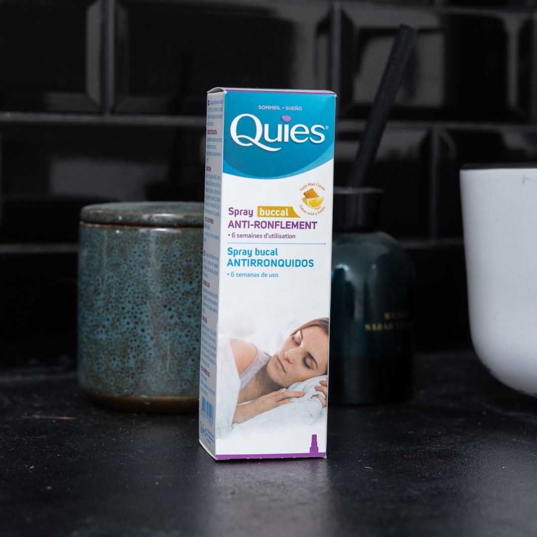 Packaging du spray buccal Quies Anti-Ronflement